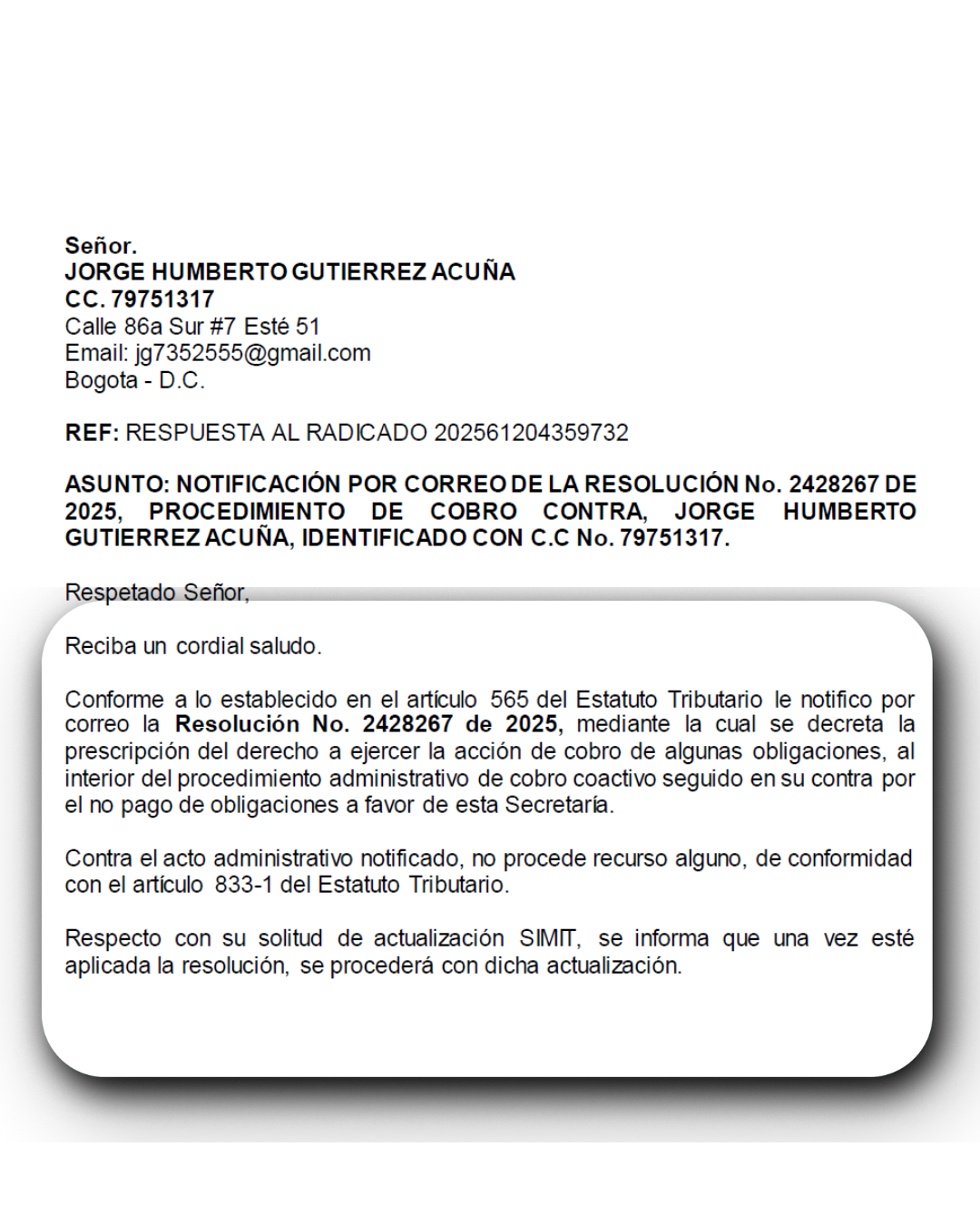 Después - Comparendo con inconsistencias en soporte